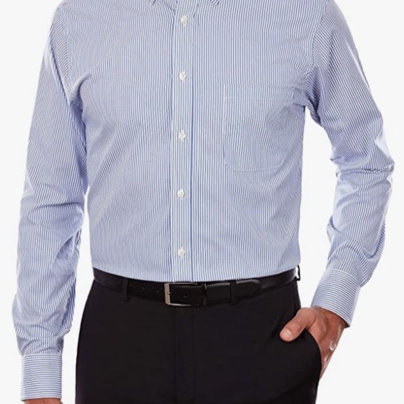 Van Heusen blue stripe dress shirt - Picture 2 of 4